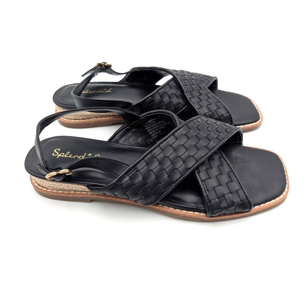 Splendid Bennet Slingback Sandals Open Toe Women's Black Size US8.5M EU38.5 - Picture 3 of 9